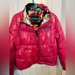 Members Only x Nickelodeon High Shine Pink Jacket -XL